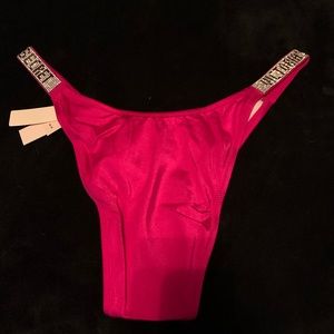 Victoria’s Secret Rose Pink Brazilian Shine Bikini Bottom NWT Medium